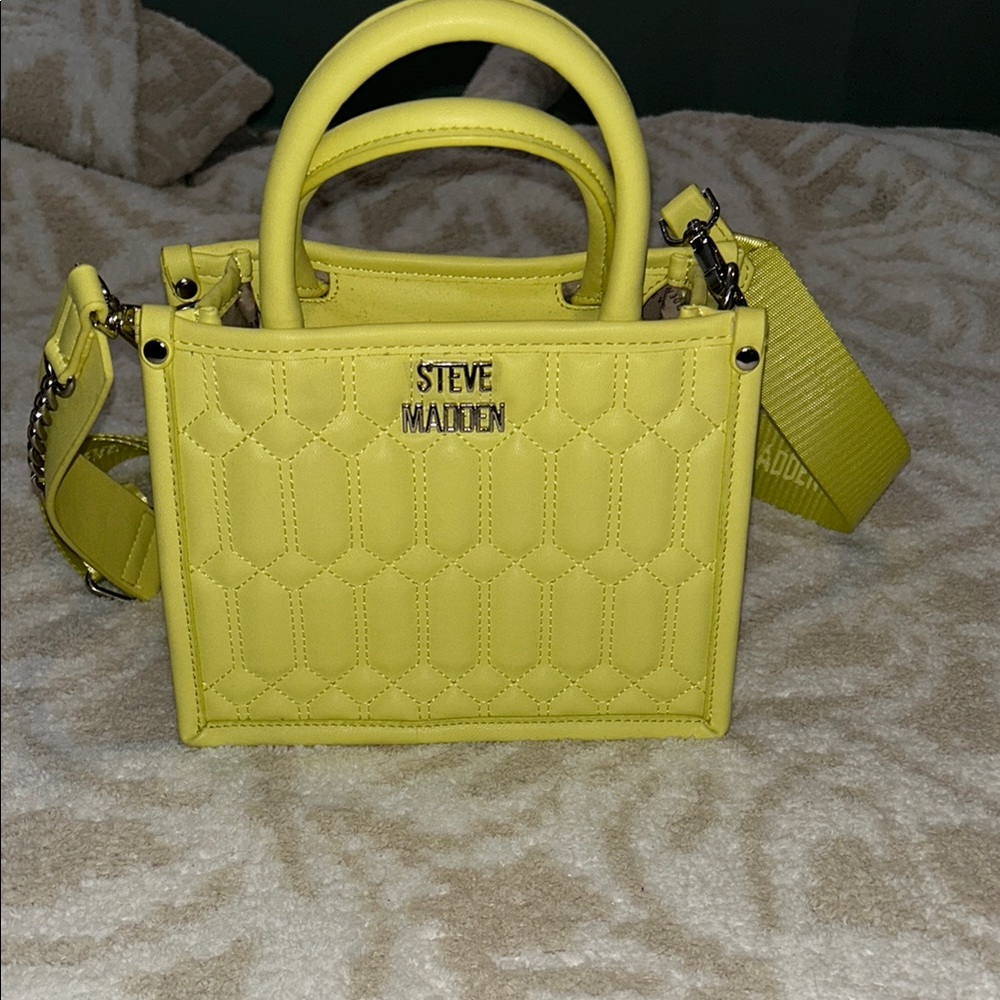 Steve Madden Yellow Mini Bag with Glossy Finish